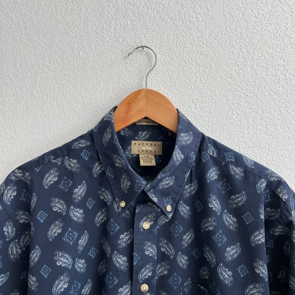 Mens Natural Issue Blue Dress Shirt Sz: L